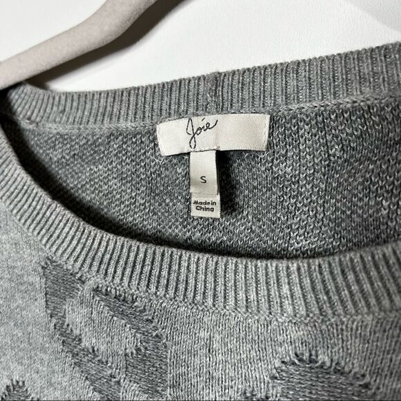 Joie Gray Lilibeth Leopard Animal Print Embossed Sweater - Picture 6 of 11